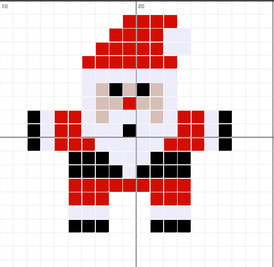 Pixel art Santa